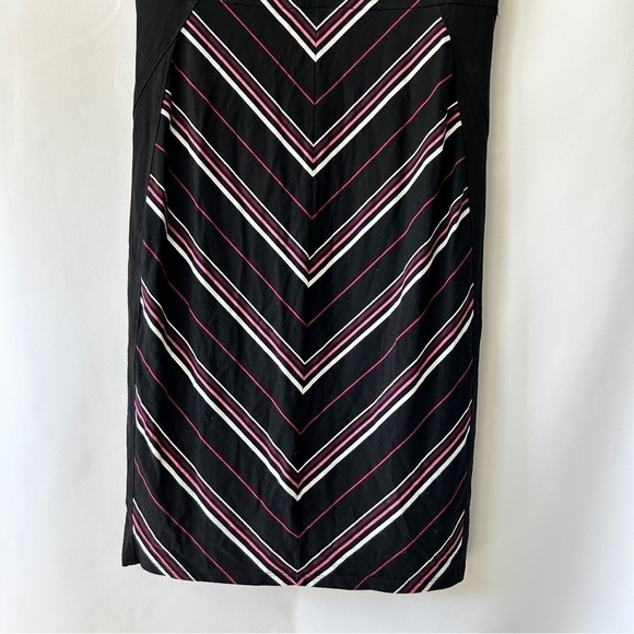 White House Black Market Women’s Stretchy Striped Bodycon Midi Dress Size 10 - Picture 4 of 10